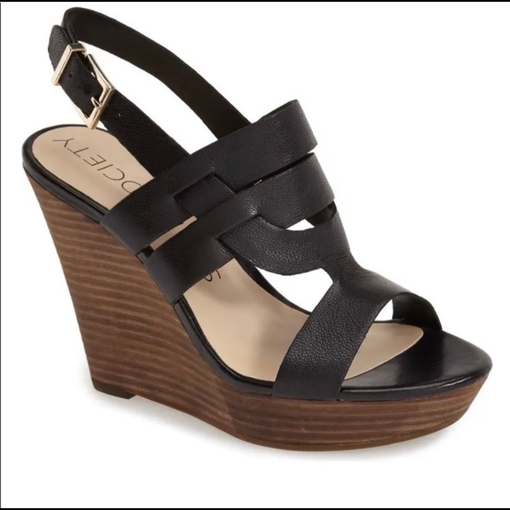 NIB•Sole Society•Jenny Slingback Wedge Sandal